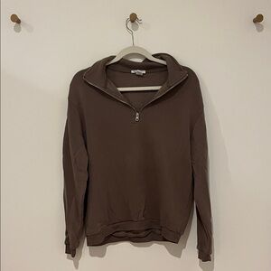 Better Together Zip-Up Sweatshirt in Brown